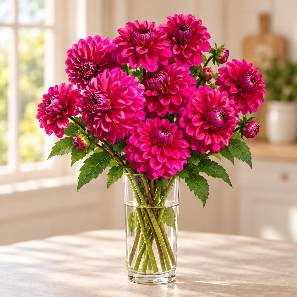 Magenta Dinner Plate Dahlia Bouquet